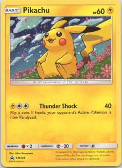 2016 SM Promos Pikachu - SM206 Promo HOLO SWIRL #SM206 - Image 1