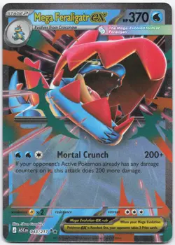 Mega Feraligatr ex 043/217 Double Rare Ascended Heroes Pokemon Near Mint - Image 1