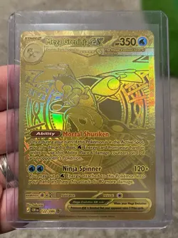 Pokemon TCG Mega Greninja 122/086 Gold Hyper Rare Holo Mint - Image 1