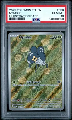 2025 POKEMON PFL EN-PHANTASMAL FLAMES ILLUSTRATION RARE #096 NYMBLE PSA 10 - Image 1