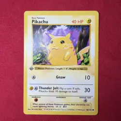 1999 Pokemon Base Set Shadowless 1st Edition Yellow Cheeks Pikachu 58/102 - LP - Image 1