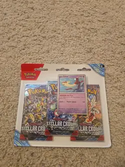 Pokemon Stellar Crown 3-Pack Blister w/ Latias Promo - Image 1