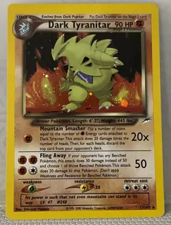 Pokemon TCG Dark Tyranitar Neo Destiny Holo Rare 11/105 - Image 1