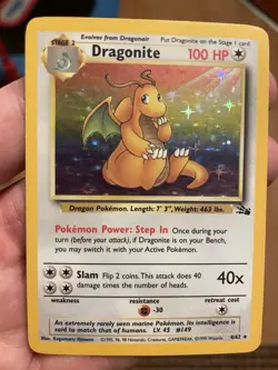 Wizards Pokemon TCG Dragonite 4/62 Fossil Holo Rare 1999 English 100HP - Image 3