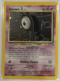 Pokemon Unown A 14/75 Holo Neo Discovery Unlimited 2001 MP - Image 1