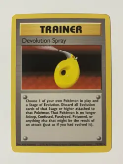 Devolution Spray 72/102 Rare Non-Holo Base Set Pokemon Trainer Card LP - Image 1