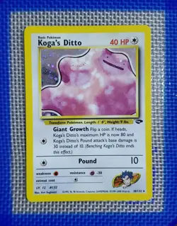 Pokemon TCG Koga's Ditto Gym Challenge Holo Card 10/132 1st Edition Rare - Image 1