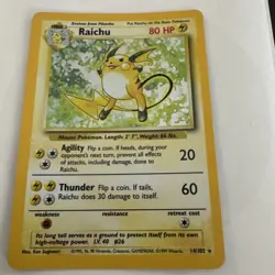 Pokemon TCG Raichu Base Set Holo Rare Card 14/102 Unlimited - Image 1