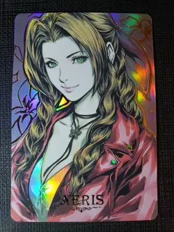 Aerith Final Fantasy 7 Goddess Anime Waifu Holo Foil Art Card ACG Carddass Sexy - Image 1
