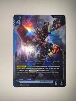 Unicorn 02 Banshee GD01-003 LR GUNDAM TCG CARD GAME FOIL ENGLISH NEWTYPE RISING - Image 1