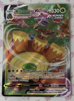 Rillaboom VMAX 023/264SWSH08: Fusion Strike Ultra Rare Holo Card NM Pokemon TCG - Image 1