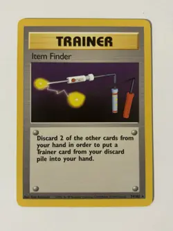 Item Finder 74/102 Rare Non-Holo Base Set Pokemon Trainer Card LP - Image 1