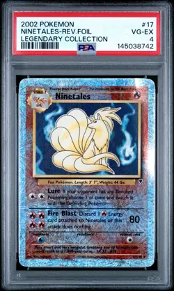2002 Pokemon Ninetales 17/110 Legendary Collection Reverse Holo PSA 4 - Image 1