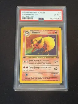 PSA 6 1999 POKEMON JUNGLE 1ST EDITION #3 FLAREON-HOLO - Image 1