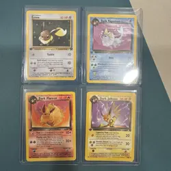 Pokemon 2000 Team Rocket Eevee Dark Vaporeon Dark Flareon Dark Jolteon 1st Ed NM - Image 1