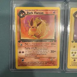 Pokemon 2000 Team Rocket Eevee Dark Vaporeon Dark Flareon Dark Jolteon 1st Ed NM - Image 5