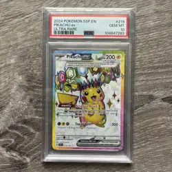 Pokemon PSA 10 2024 English SV08 Surging Sparks Pikachu ex 219/191 Holo - Image 1