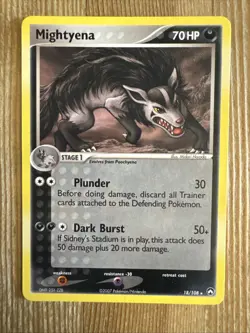 Pokemon TCG - Mightyena - 18/108 - Rare - EX Power Keepers 2007 LP - Image 1