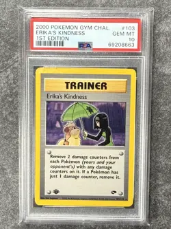 2000 POKEMON GYM CHALLENGE 1ST EDITION #103 ERIKA'S KINDNESS PSA 10 - Image 1