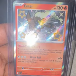 Entei 112/091 Shiny Rare Paldean Fates Holo Pokemon TCG HP 130 English 2024 - Image 1