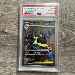 2025 POKEMON MEG EN-MEGA EVOLUTION ULTRA RARE #160 MEGA LUCARIO EX PSA 10 - Image 1
