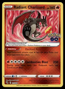 2022 Pokemon GO Radiant Charizard Radiant Rare #011/078 - Image 1
