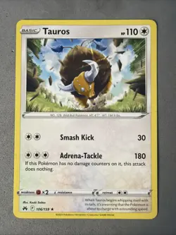 Pokemon TCG * 106/159 Tauros Non-Holo Rare * Crown Zenith SWSH * NM - Image 1