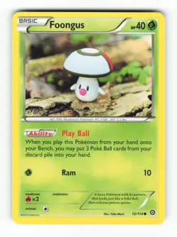 Foongus 12/114 Common Steam Siege Pokemon DMG (light fragrance) - Image 1