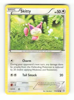 Skitty 113/160 Common Primal Clash Pokemon NM front/ LP back - Image 1