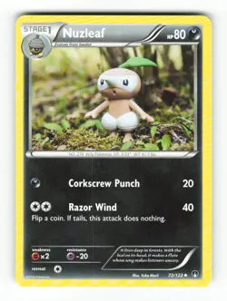 Nuzleaf 72/122 Uncommon BREAKpoint Pokemon NM front/MP back - Image 1
