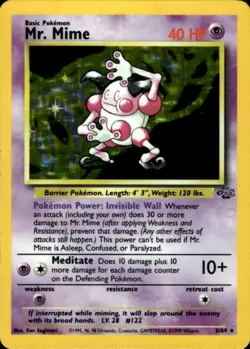 Pokemon Mr. Mime 6/64 Jungle Holo Rare Near Mint - Image 1