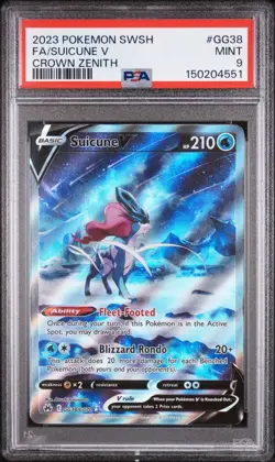 PSA 9 MINT 2023 POKEMON SWSH FA-SUICUNE V #GG38 CROWN ZENITH - Image 1