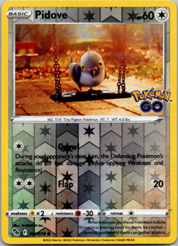 Pokemon TCG Pidove Pokemon GO 061/078 Reverse Holo Common - Image 1
