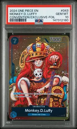 One Piece 2024 en Convention Exclusive-Foil #043 Monkey D. Luffy PSA 10 Gem Mint - Image 1