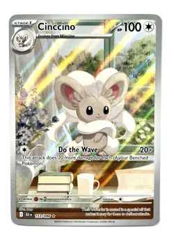 2025 Cinccino 153/086 Illustration Rare IR Holo Black Bolt Pokemon TCG Card - Image 1
