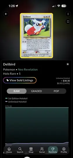 Pokemon TCG Delibird 5/64 Neo Revelation Holo Rare Card - Image 3