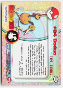 Doduo #84 Holo Topps Trading Cards Series 2 Pokemon Heavily Played - Image 2