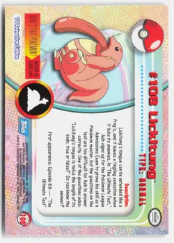 Lickitung #108 Holo Topps Trading Cards Series 2 Pokemon Heavily Played - Image 2