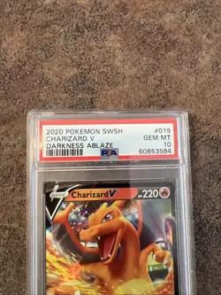 Pokemon TCG Charizard v Darkness Ablaze Card 019/189, PSA 10 - Image 2