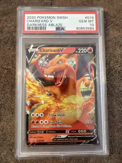 Pokemon TCG Charizard v Darkness Ablaze Card 019/189, PSA 10 - Image 3
