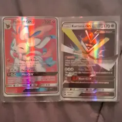 Pokemon Sylveon GX & Kartana GX Holo Card Lot - 2 English Cards - Image 1