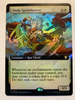 MTG 1x FOIL EXTENDED ART Ondu Spiritdancer # 756 Commander Masters Magic x1 NM - Image 1