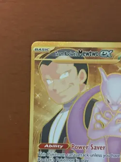 Pokemon TCG Mewtwo EX Team Rockets Hyper Rare Card 240/182 Destined Rivals - Image 3