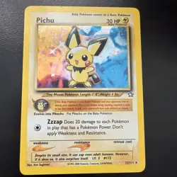Pokemon TCG Pichu 12/111 Neo Genesis Holo MP - Image 1