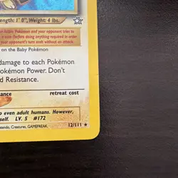 Pokemon TCG Pichu 12/111 Neo Genesis Holo MP - Image 4