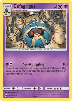 Cofagrigus 100/214 Rare SM - Lost Thunder Pokemon Card - Image 1