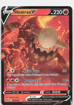 Heatran V 025/189 Holo V Rare Astral Radiance Pokemon Near Mint - Image 1