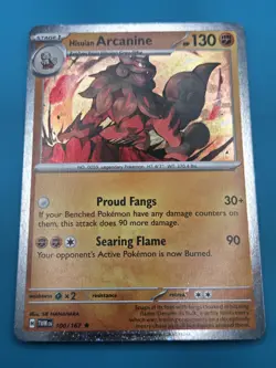 Pokemon TWM Hisuian Arcanine 100/167 Cosmos Holo Surging Sparks LP - Image 1