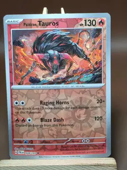LP Paldean Tauros 028/193 Paldea Evolved Pokemon Reverse Holo - Image 1
