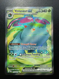 FREE SHIPPING Venusaur ex Ultra Rare Pokemon Scarlet & Violet 151 182/165 - Image 1